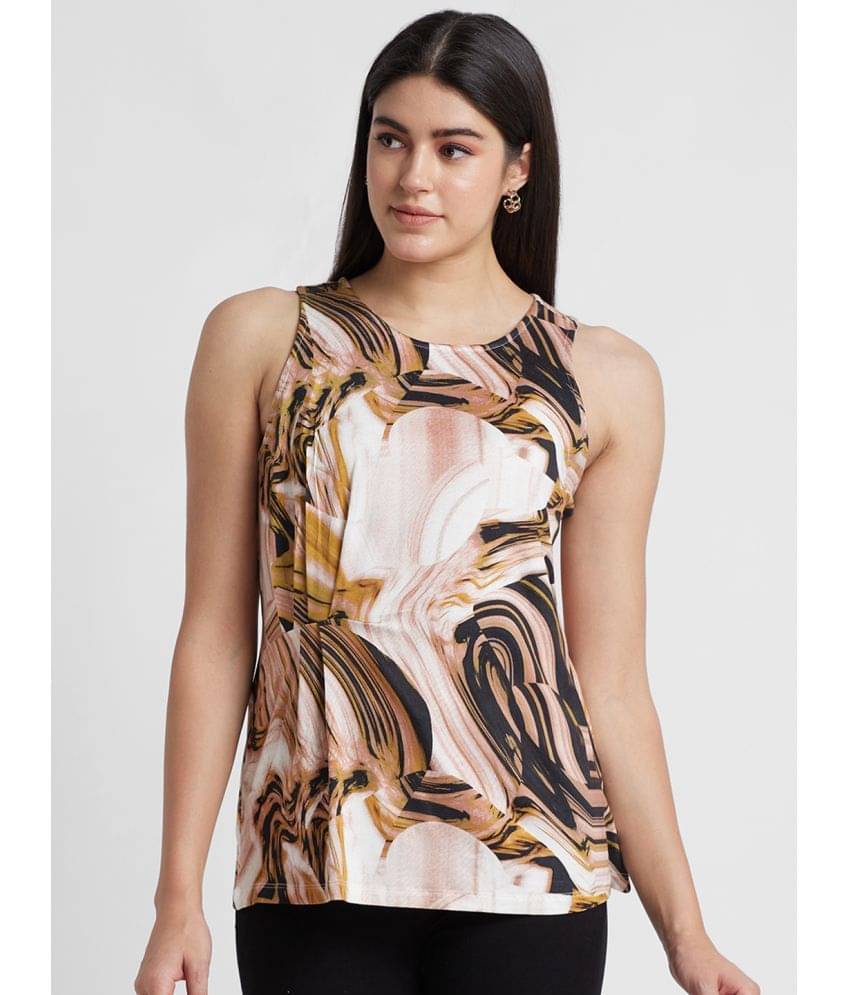 Globus - Brown Polyester Women's Tank Top ( Pack of 1 )     			Globus - Brown Polyester Women's Tank Top ( Pack of 1 )