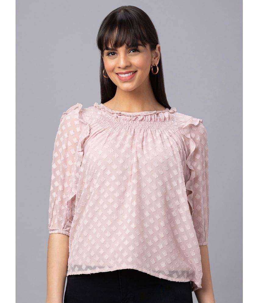     			Globus - Peach Polyester Women's Regular Top ( Pack of 1 )