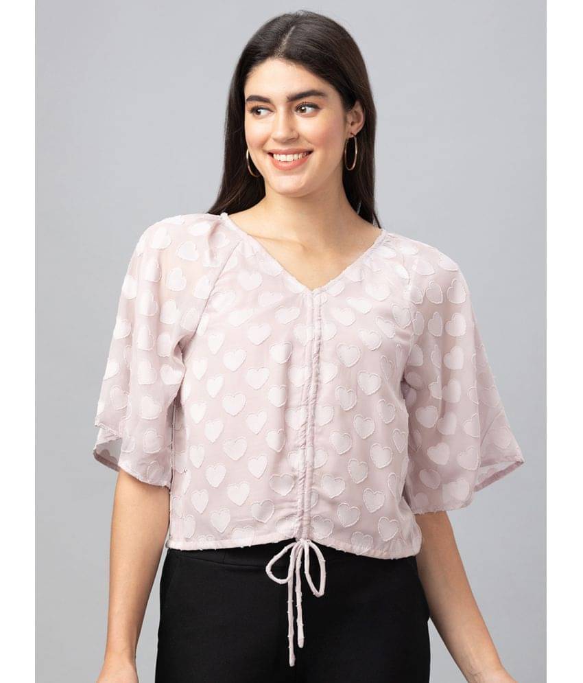    			Globus - Peach Polyester Women's Regular Top ( Pack of 1 )