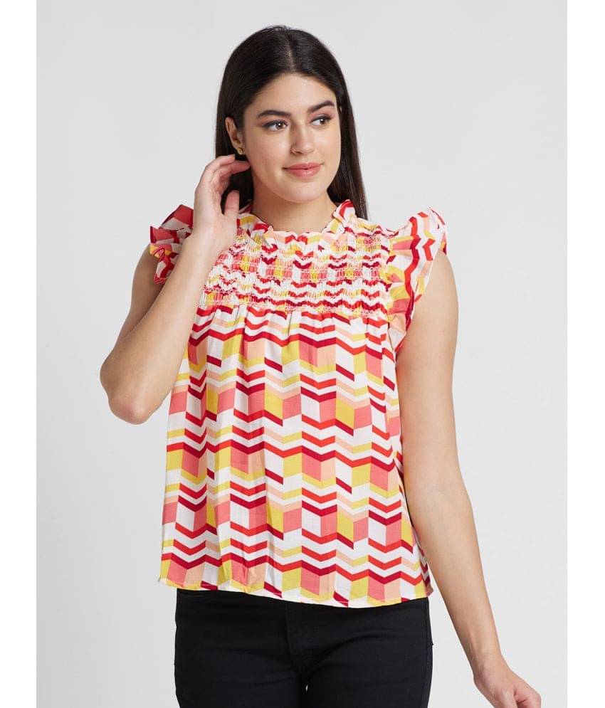 Globus - White Polyester Women's Regular Top ( Pack of 1 ) Globus - White Polyester Women's Regular Top ( Pack of 1 )