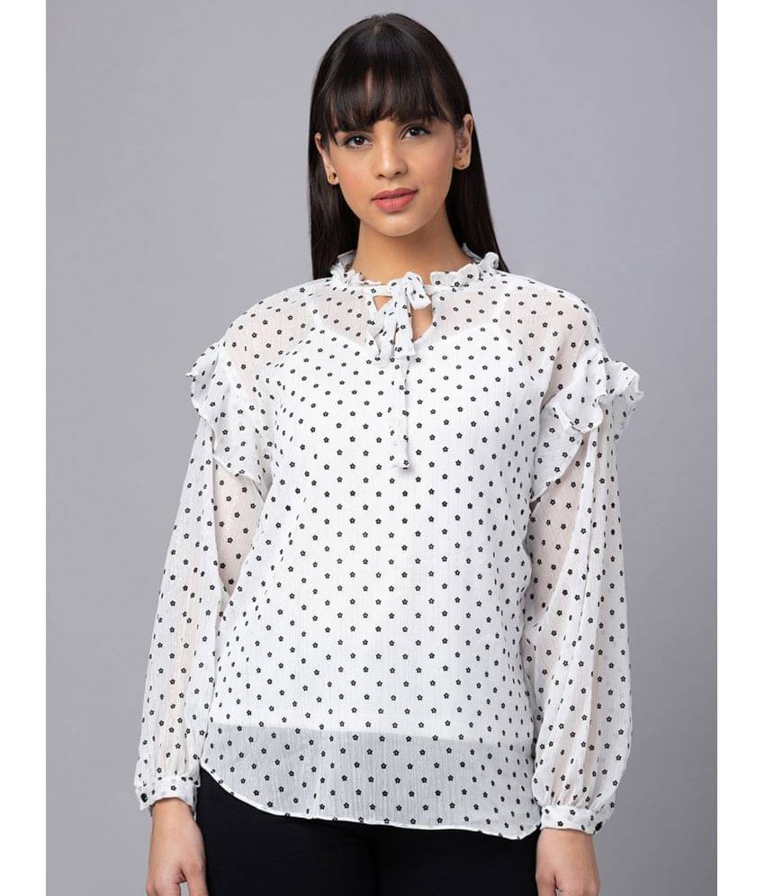     			Globus - White Polyester Women's Regular Top ( Pack of 1 )