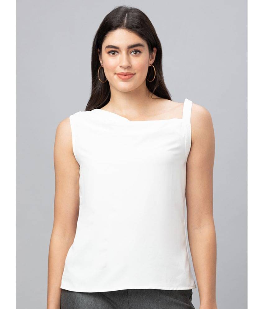     			Globus - White Polyester Women's Regular Top ( Pack of 1 )