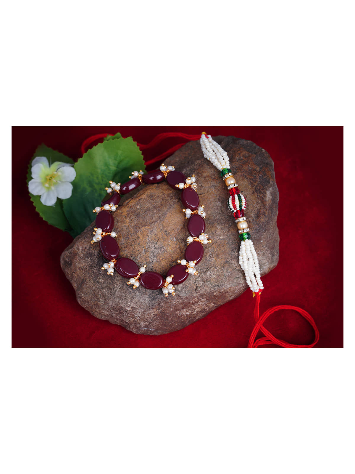 JFL - Jewellery For Less Maroon Bracelet ( Pack of 2 ) - Bangles & Bracelets | Buy online on ZillyBuy