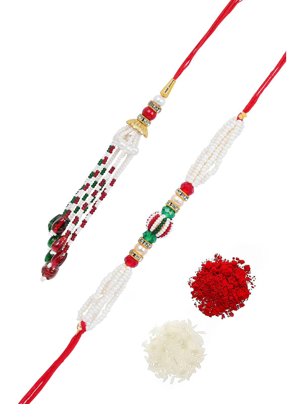     			JFL - Jewellery For Less - Red Bhaiya Bhabhi Rakhi ( Pack of 2 )
