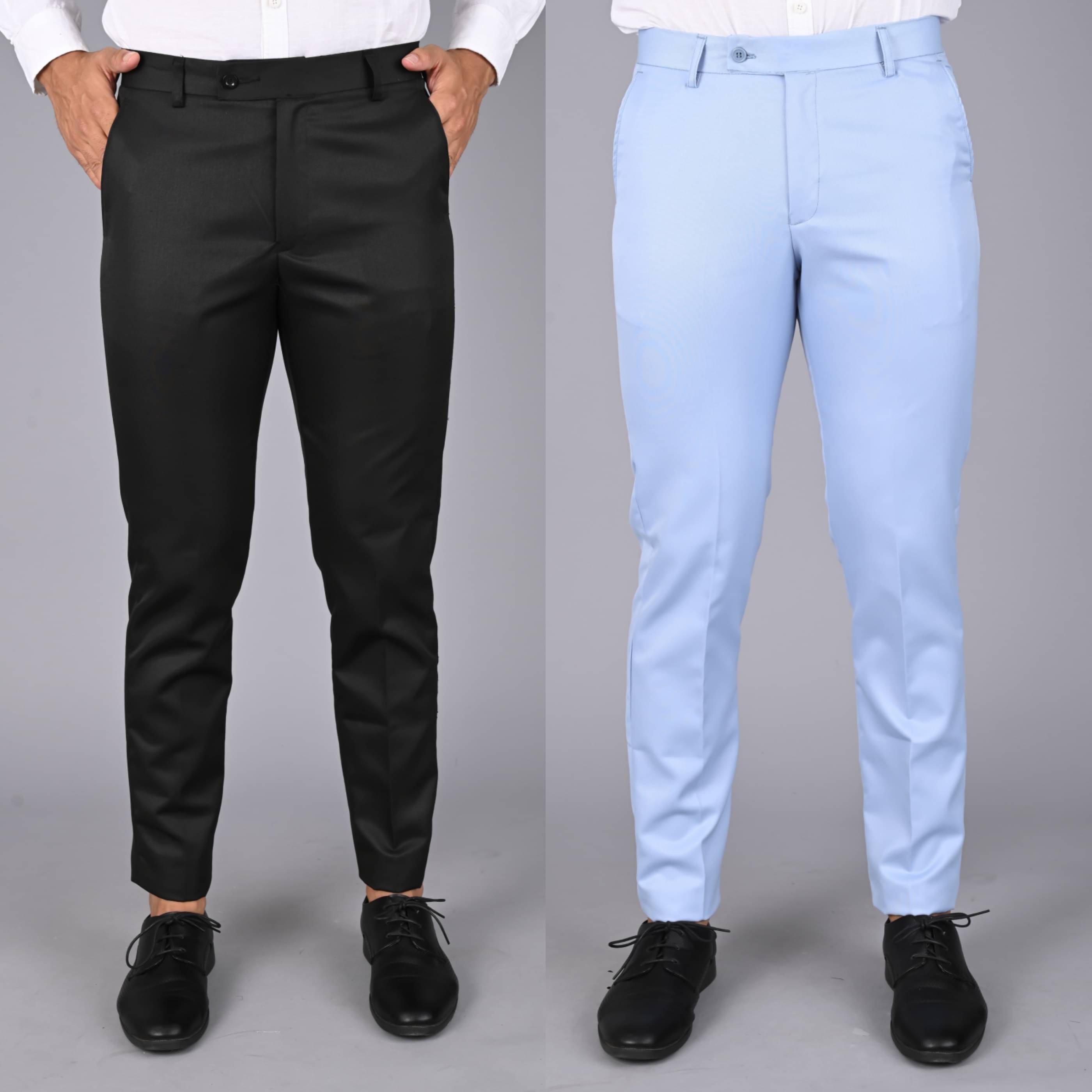     			MANCREW Black Regular Formal Trouser ( Pack of 2 )