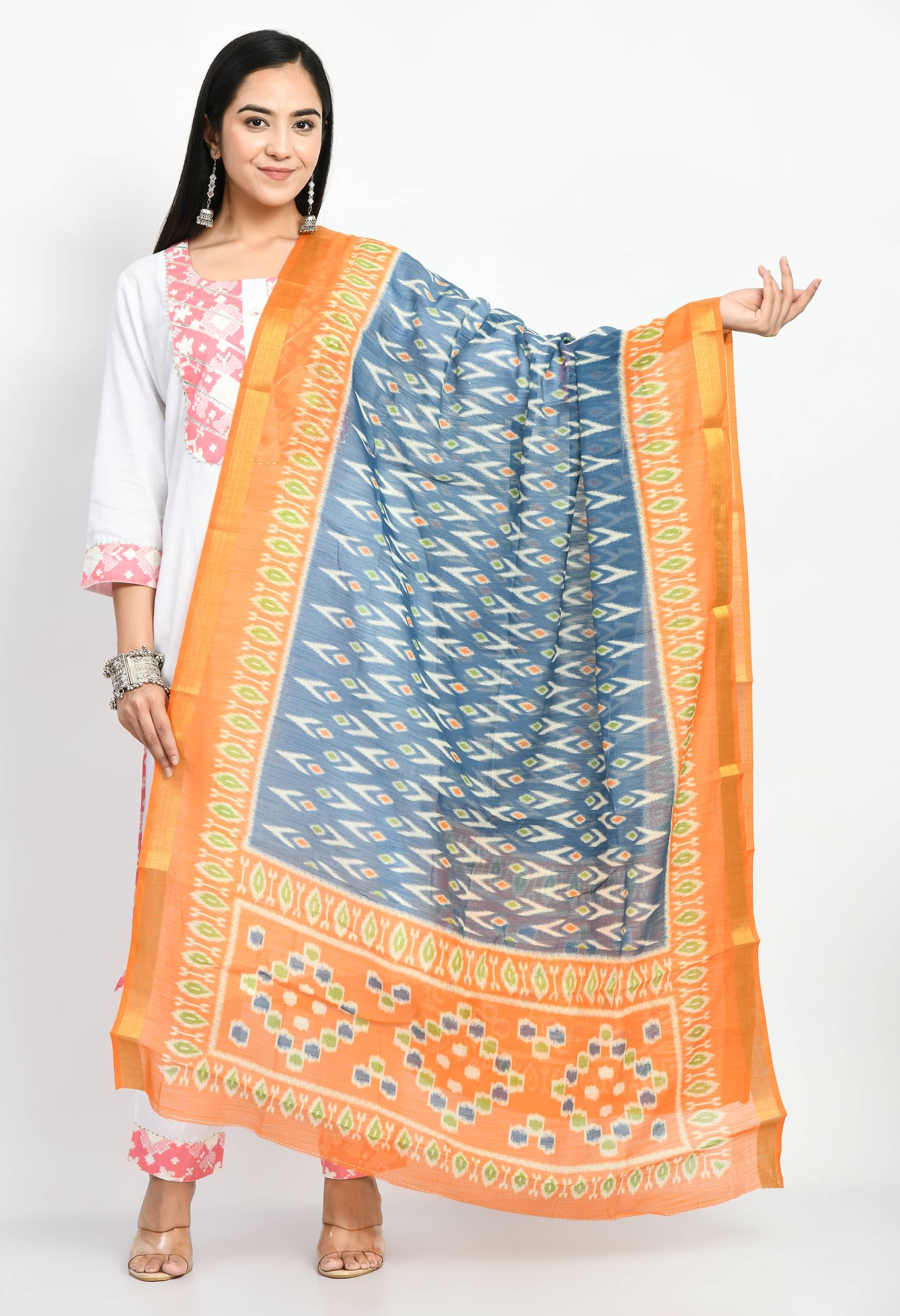     			MAURYA - Multicolor Chanderi Women's Dupatta - ( Pack of 1 )