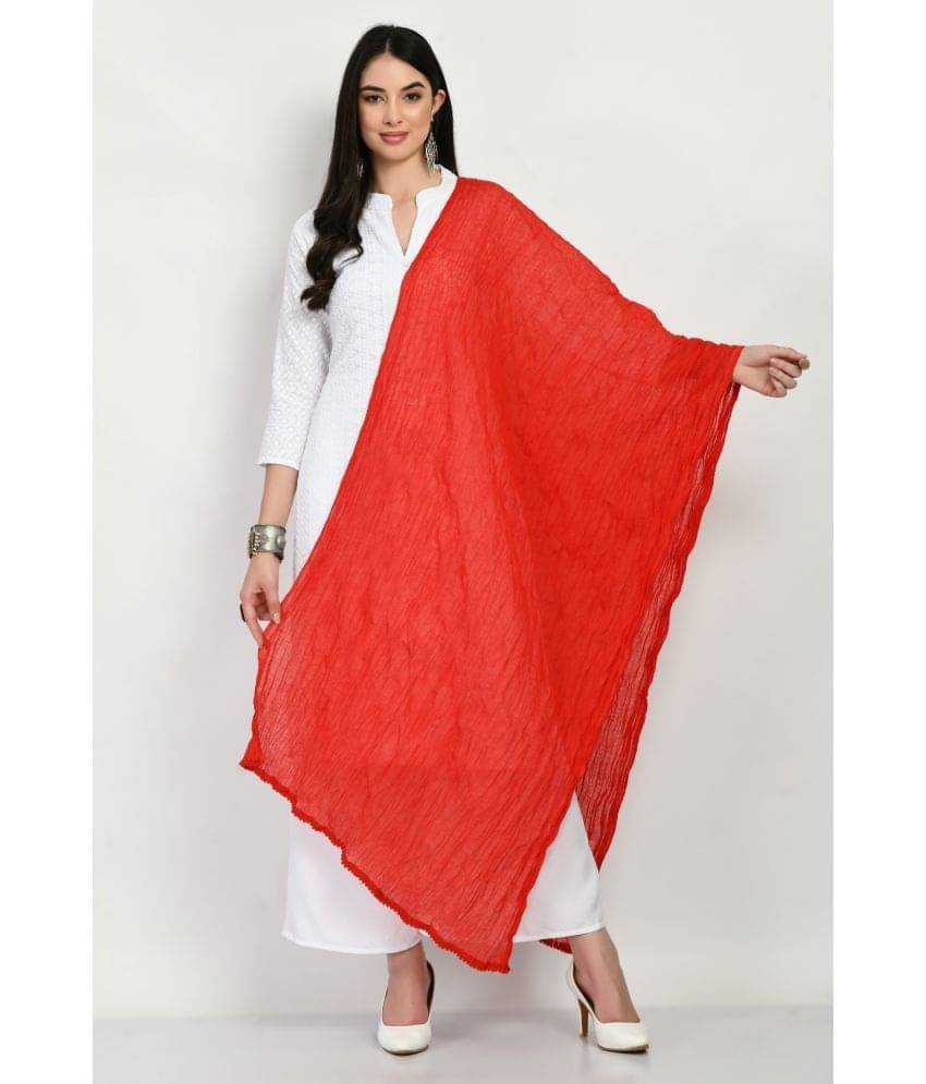 MAURYA - Red Cotton Women's Dupatta - ( Pack of 1 )     			MAURYA - Red Cotton Women's Dupatta - ( Pack of 1 )