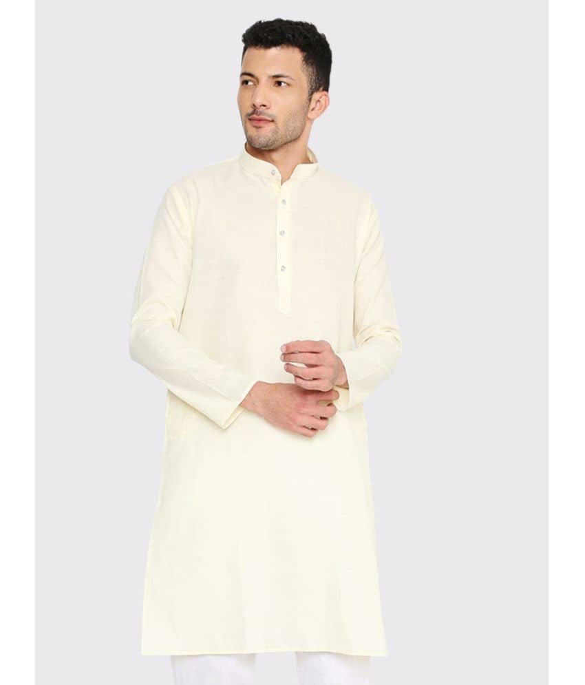 Maharaja - Cream Cotton Blend Men's Regular Kurta ( Pack of 1 ) - Kurtas & Kurta Sets | Buy online on ZillyBuy