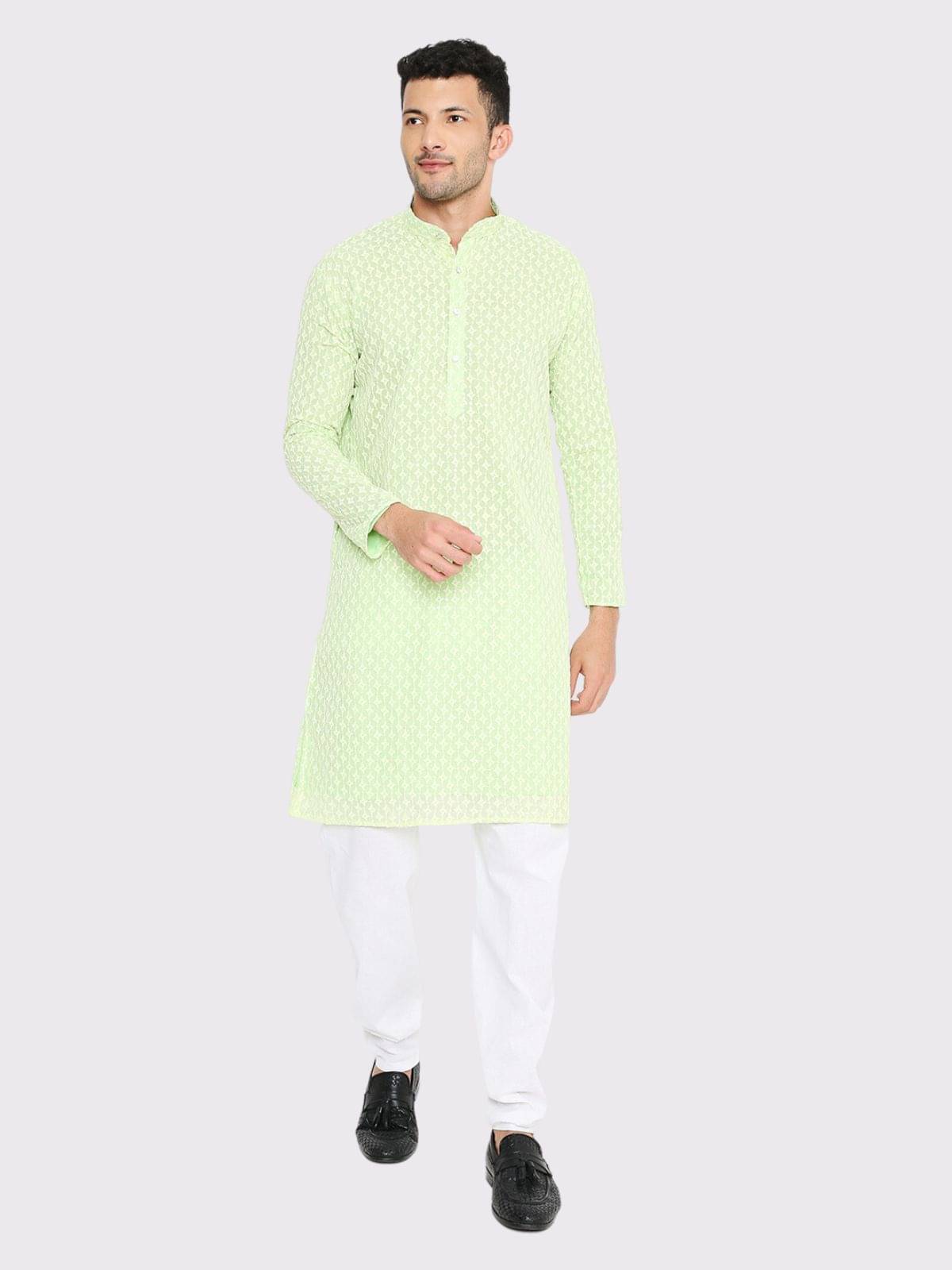     			Maharaja - Light Green Georgette Regular Fit Men's Kurta Pyjama Set ( Pack of 1 )