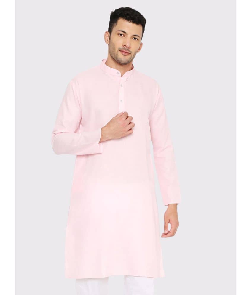 Maharaja - Light Pink Cotton Blend Men's Regular Kurta ( Pack of 1 ) - Kurtas & Kurta Sets | Buy online on ZillyBuy