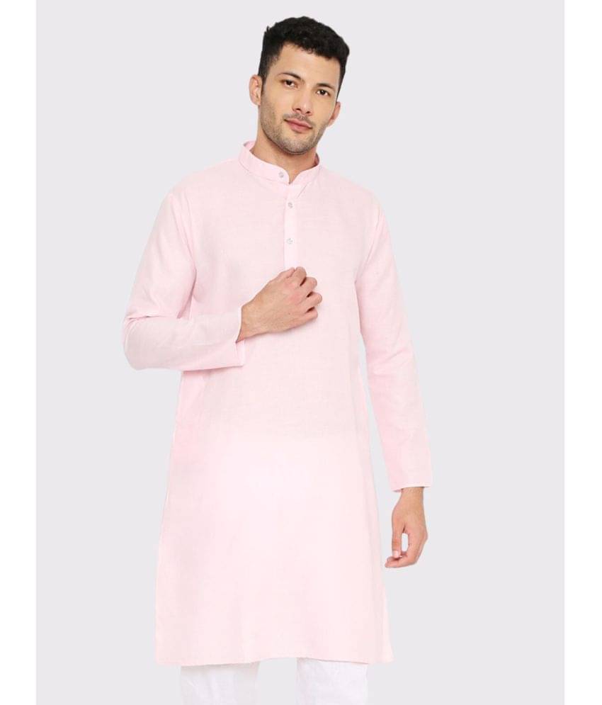     			Maharaja - Light Pink Cotton Blend Men's Regular Kurta ( Pack of 1 )
