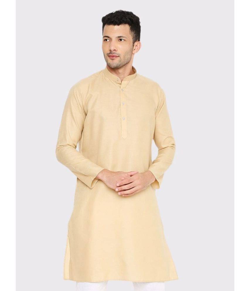 Maharaja - Tan Cotton Blend Men's Regular Kurta ( Pack of 1 ) Maharaja - Tan Cotton Blend Men's Regular Kurta ( Pack of 1 )