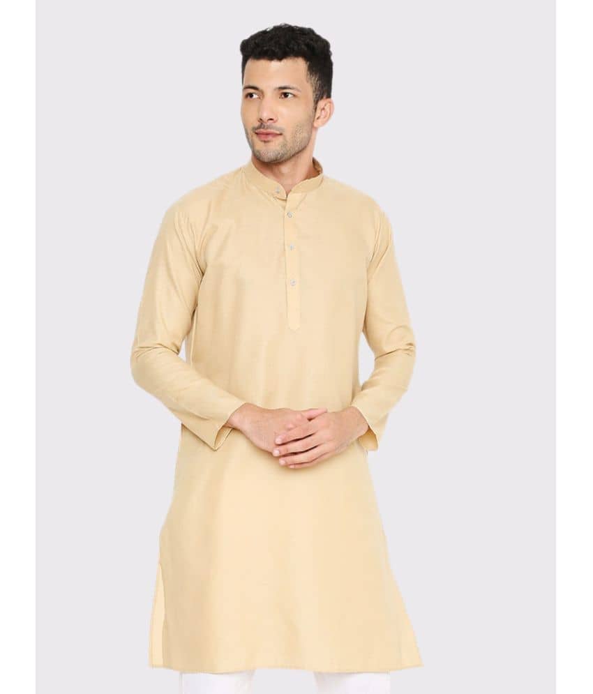 Maharaja - Tan Cotton Blend Men's Regular Kurta ( Pack of 1 ) - Kurtas & Kurta Sets | Buy online on ZillyBuy