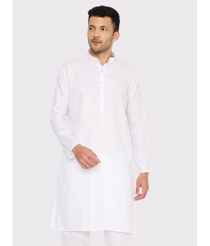 Maharaja - White Cotton Blend Men's Regular Kurta ( Pack of 1 ) - Kurtas & Kurta Sets | Buy online on ZillyBuy