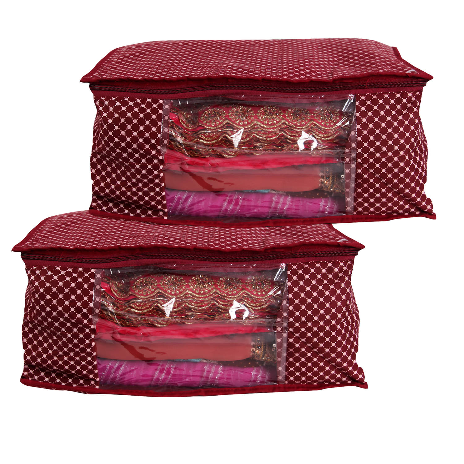 RAJA - Red Saree Covers ( 2 Pcs ) RAJA - Red Saree Covers ( 2 Pcs )