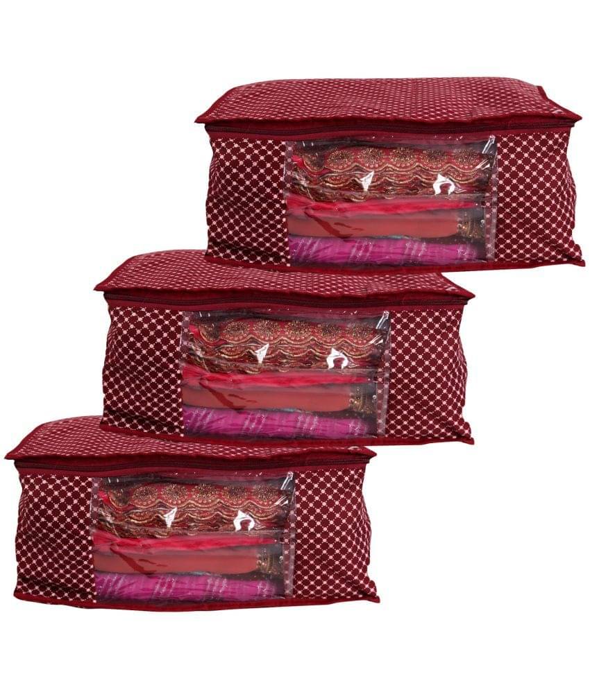 RAJA - Red Saree Covers ( 3 Pcs ) RAJA - Red Saree Covers ( 3 Pcs )