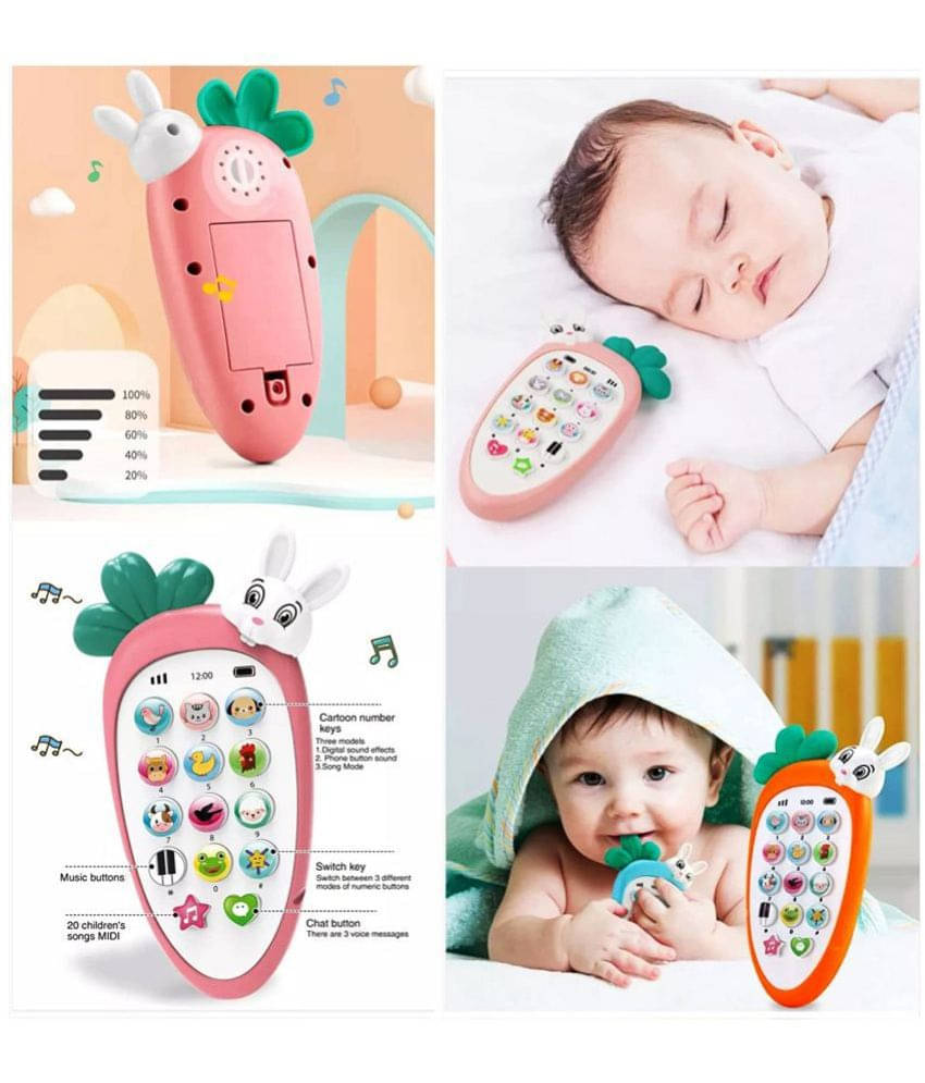 Radish Style Pretend Play Baby Mobile Cell Phone Kids Toy, Toddlers with Music, Ringtones, Lights - Birthday Party Favors and Gifts (Multi Color) Radish Style Pretend Play Baby Mobile Cell Phone Kids Toy, Toddlers with Music, Ringtones, Lights - Birthday Party Favors and Gifts (Multi Color)
