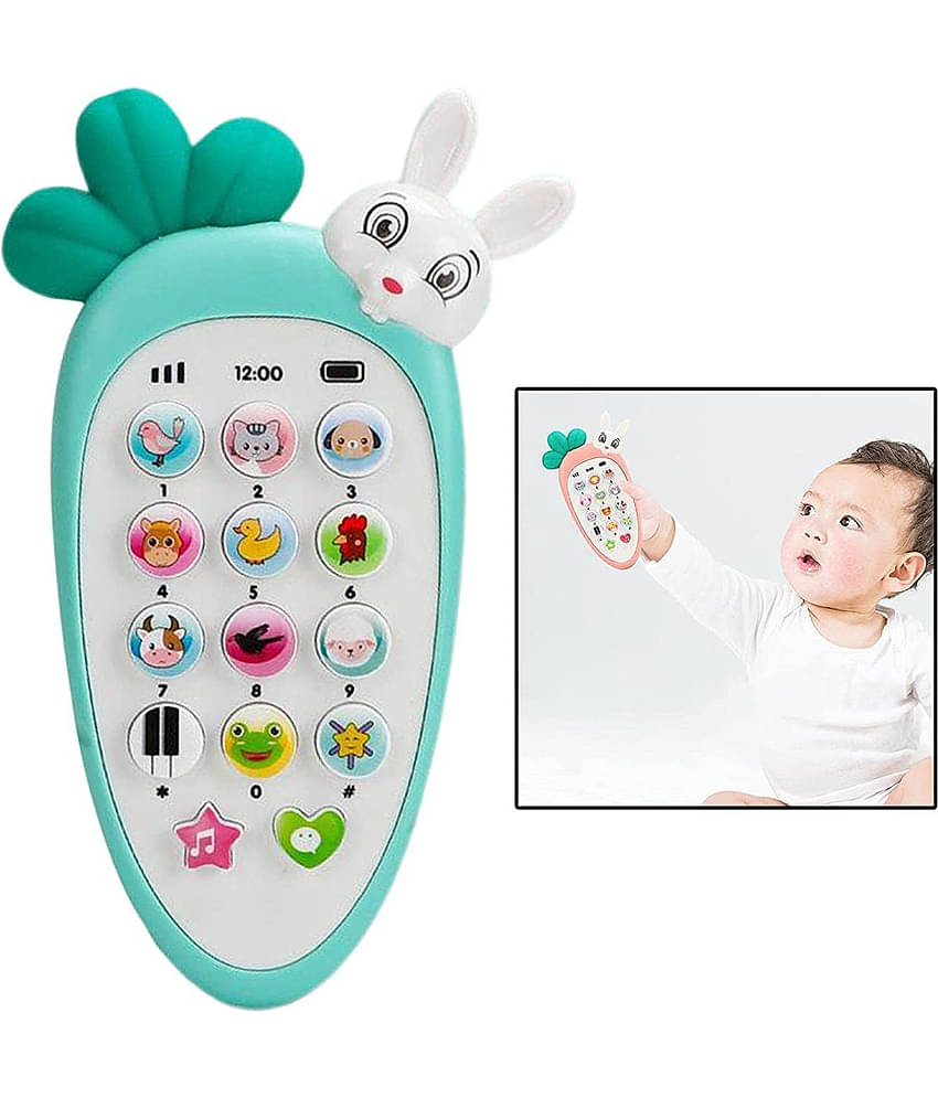 Radish Style Pretend Play Baby Mobile Cell Phone Kids Toy, Toddlers with Music, Ringtones, Lights - Birthday Party Favors and Gifts (Multi Color)
