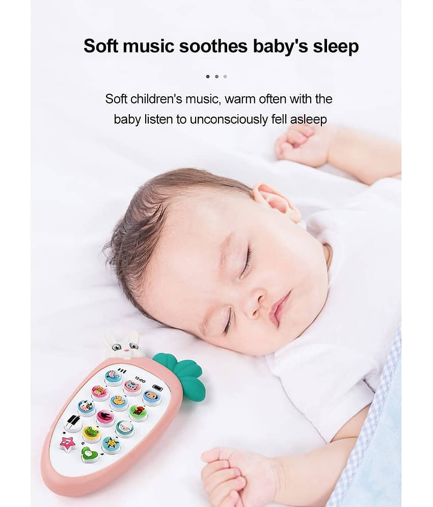 Radish Style Pretend Play Baby Mobile Cell Phone Kids Toy, Toddlers with Music, Ringtones, Lights - Birthday Party Favors and Gifts (Multi Color)