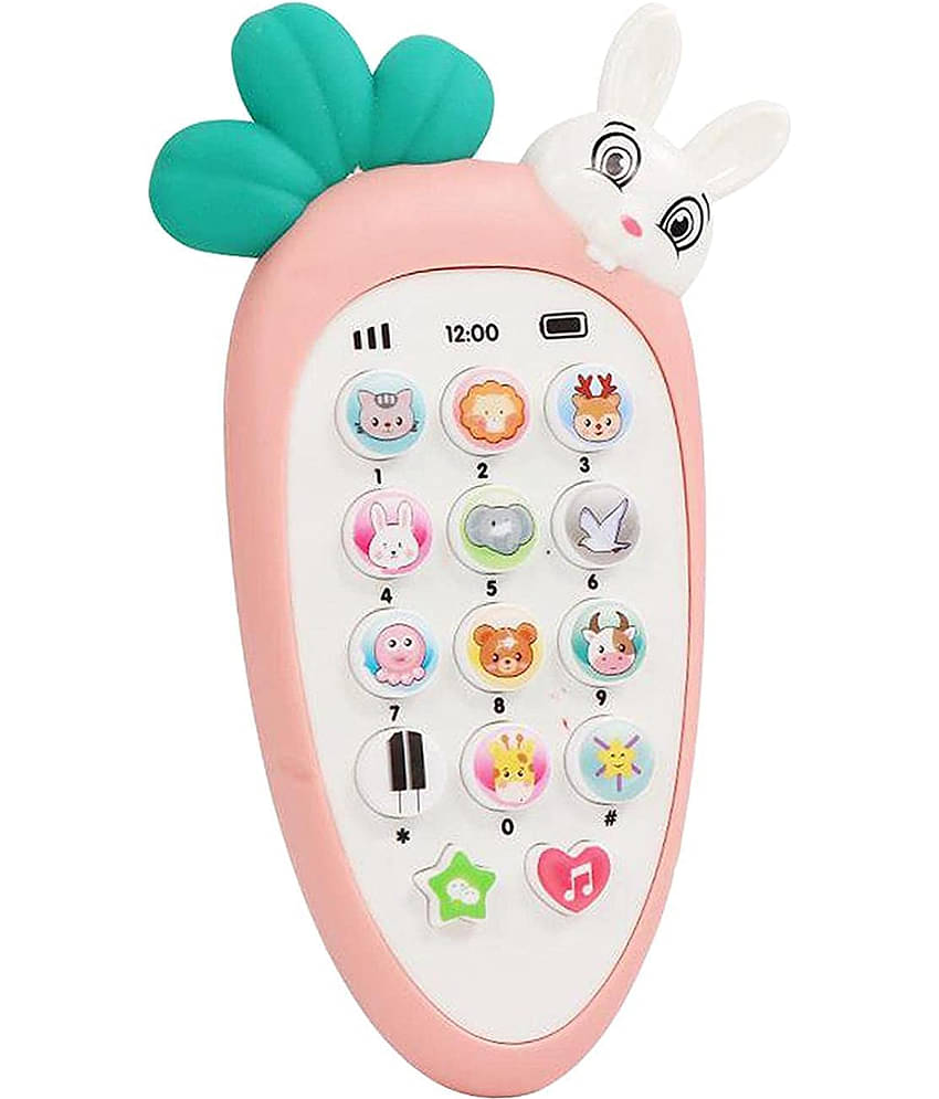 Radish Style Pretend Play Baby Mobile Cell Phone Kids Toy, Toddlers with Music, Ringtones, Lights - Birthday Party Favors and Gifts (Multi Color)