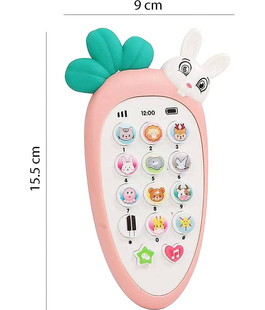 Radish Style Pretend Play Baby Mobile Cell Phone Kids Toy, Toddlers with Music, Ringtones, Lights - Birthday Party Favors and Gifts (Multi Color)