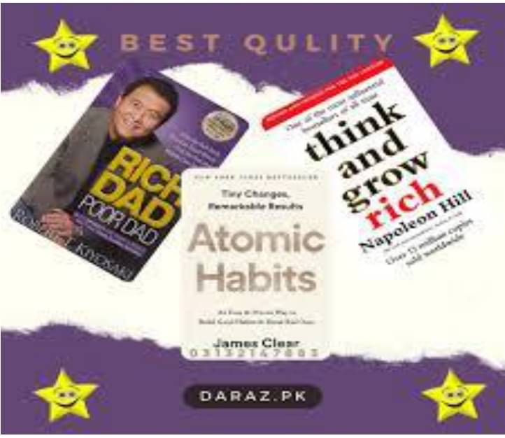     			Rich Dad Poor Dad + Atomic Habits + Think and Grow Rich
