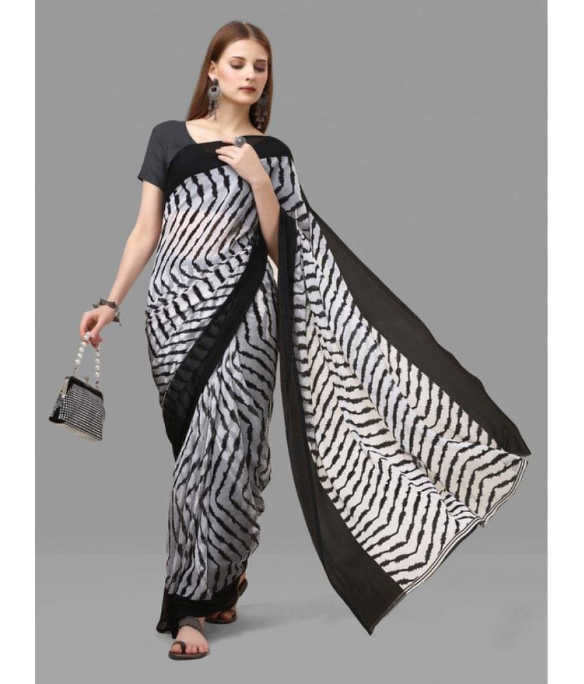 Sanwariya Silks Georgette Printed Saree With Unstitched Blouse Piece ( Off White ) Sanwariya Silks Georgette Printed Saree With Unstitched Blouse Piece ( Off White )