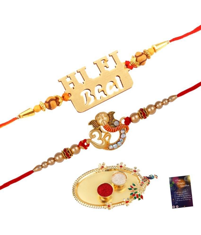    			Silver Shine - Multi Rakhi Combo ( Pack of 2 )