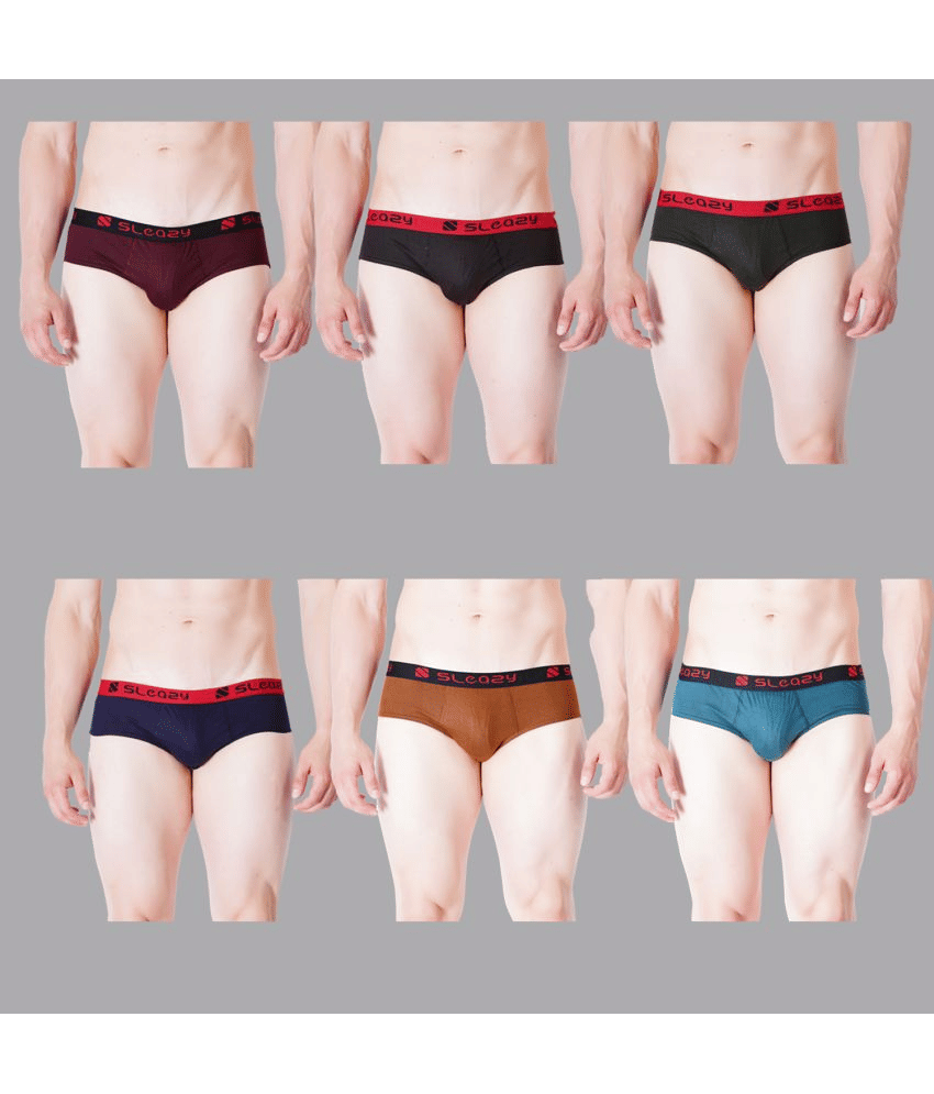 Sleazy Pack of 6 Cotton Briefs For Men's ( Multicolor )