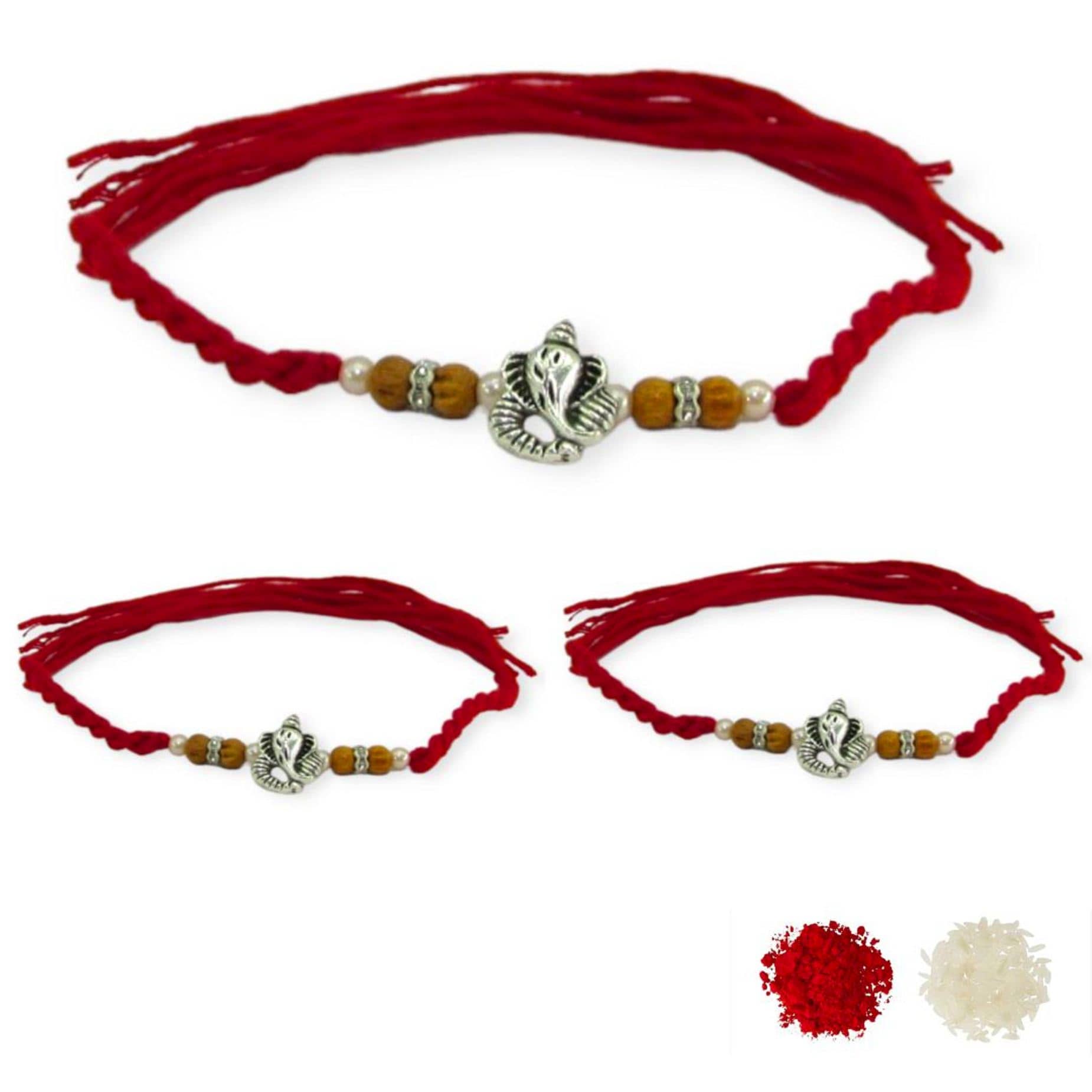 thriftkart Rakhi Set Multicolour 3 PICE GANESH RAKHI - Bangles & Bracelets | Buy online on ZillyBuy