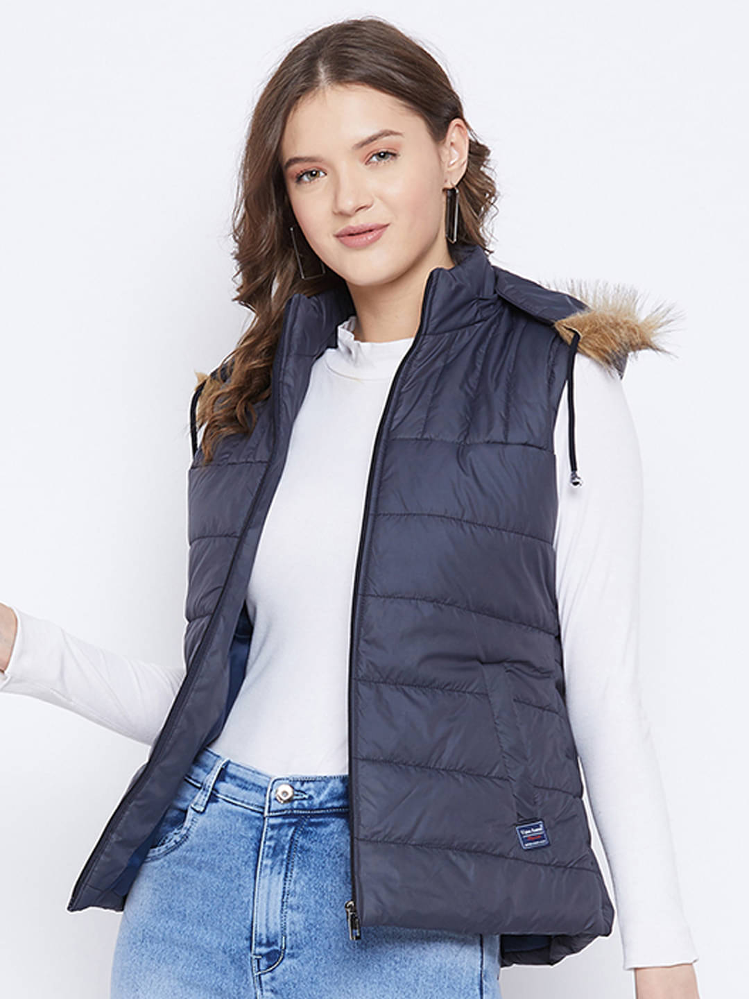 VERO AMORE - Polyester Navy Hooded Jackets Pack of 1 VERO AMORE - Polyester Navy Hooded Jackets Pack of 1