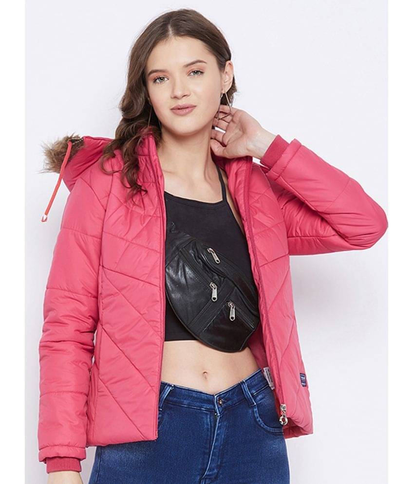 VERO AMORE - Polyester Pink Hooded Jackets Pack of 1 VERO AMORE - Polyester Pink Hooded Jackets Pack of 1