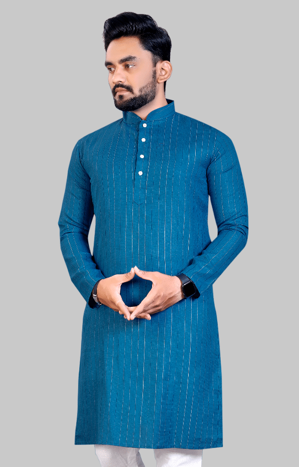 YUG ART - Blue Cotton Blend Men's Regular Kurta ( Pack of 1 ) YUG ART - Blue Cotton Blend Men's Regular Kurta ( Pack of 1 )