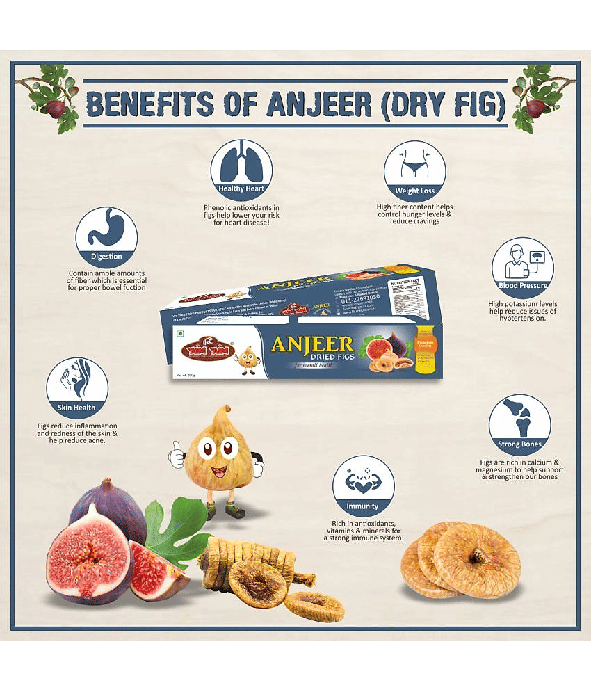 YUM YUM Premium Dried Figs (Anjeer) 200g Figs (200 g)