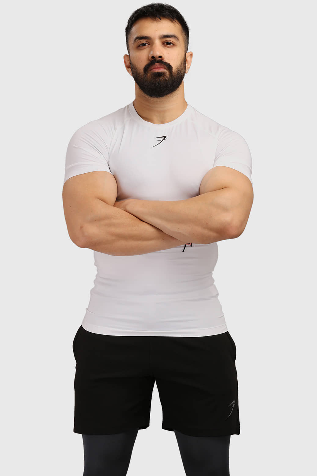 Fuaark - White Polyester Slim Fit Men's Compression T-Shirt ( Pack of 1 )