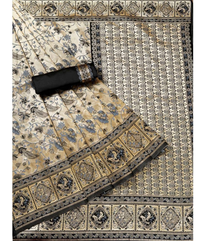 Gazal Fashions Banarasi Silk Embellished Saree With Unstitched Blouse Piece ( Multicolour ) - Sarees | Buy online on ZillyBuy