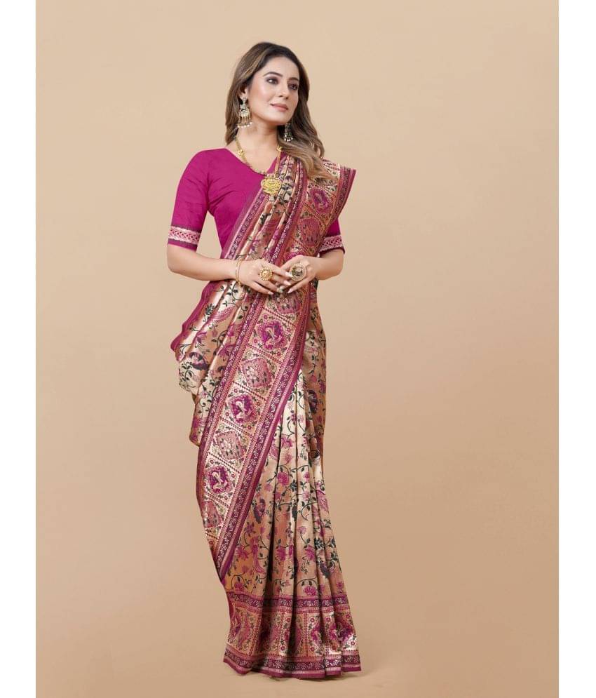 Gazal Fashions Banarasi Silk Embellished Saree With Unstitched Blouse Piece ( Multicolour )     			Gazal Fashions Banarasi Silk Embellished Saree With Unstitched Blouse Piece ( Multicolour )