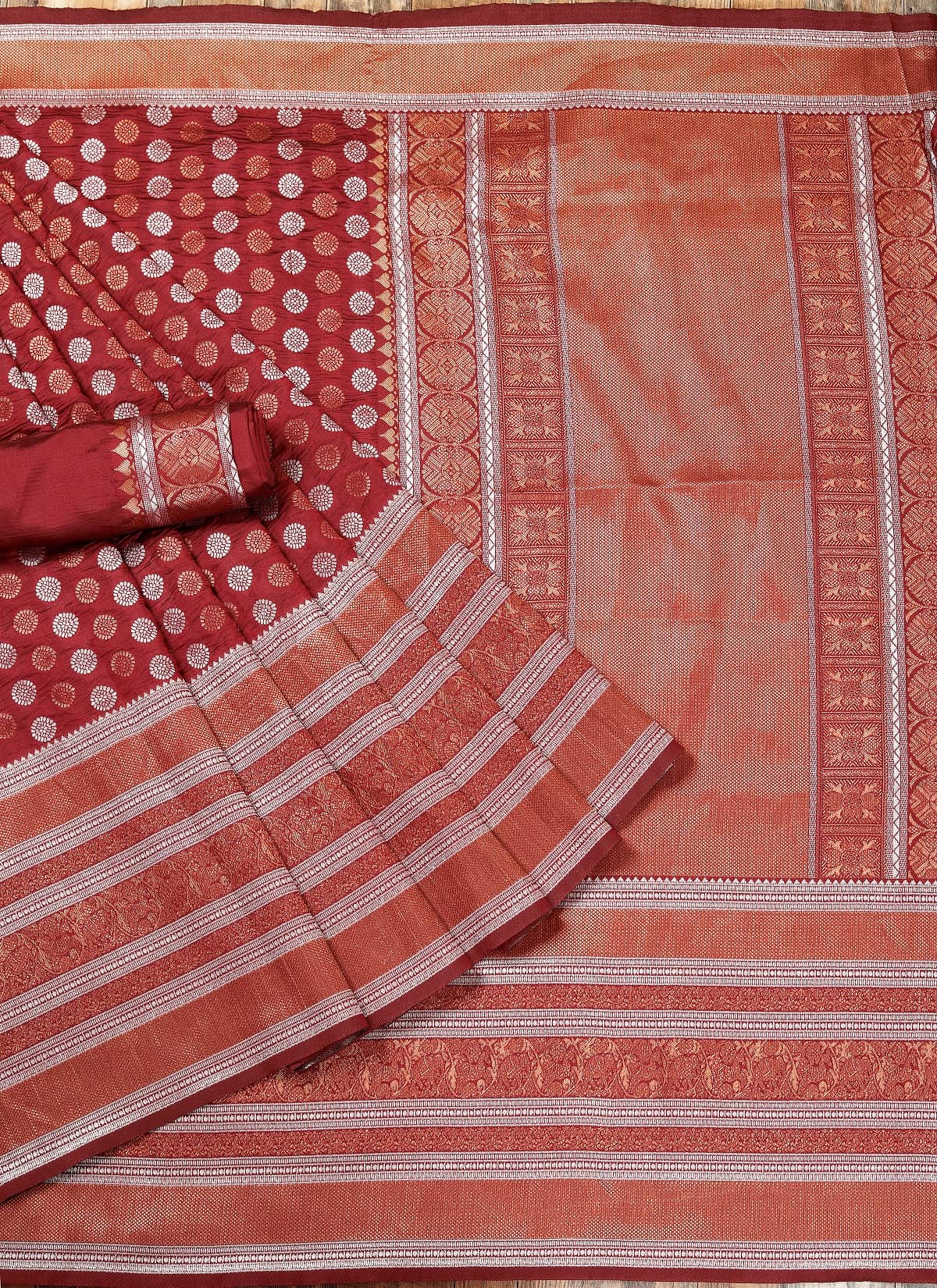 Gazal Fashions Banarasi Silk Woven Saree With Unstitched Blouse Piece ( Multicolour ) - Sarees | Buy online on ZillyBuy