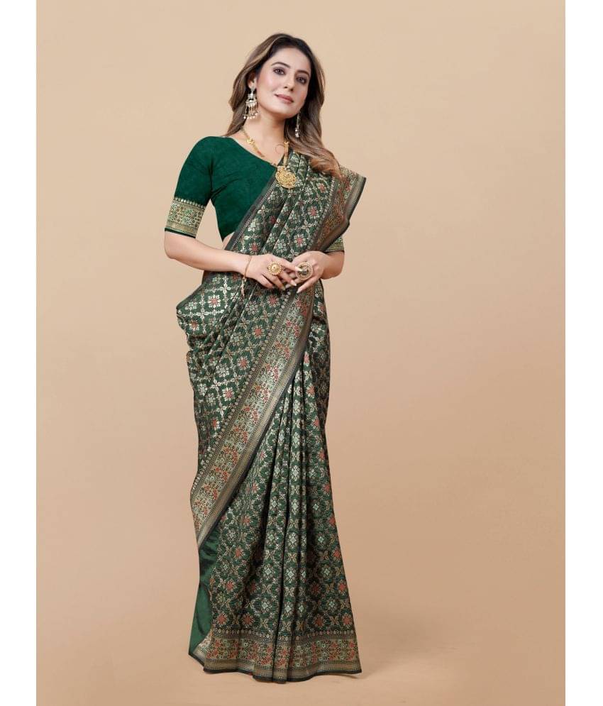 Gazal Fashions Banarasi Silk Embellished Saree With Unstitched Blouse Piece ( Multicolour )     			Gazal Fashions Banarasi Silk Embellished Saree With Unstitched Blouse Piece ( Multicolour )