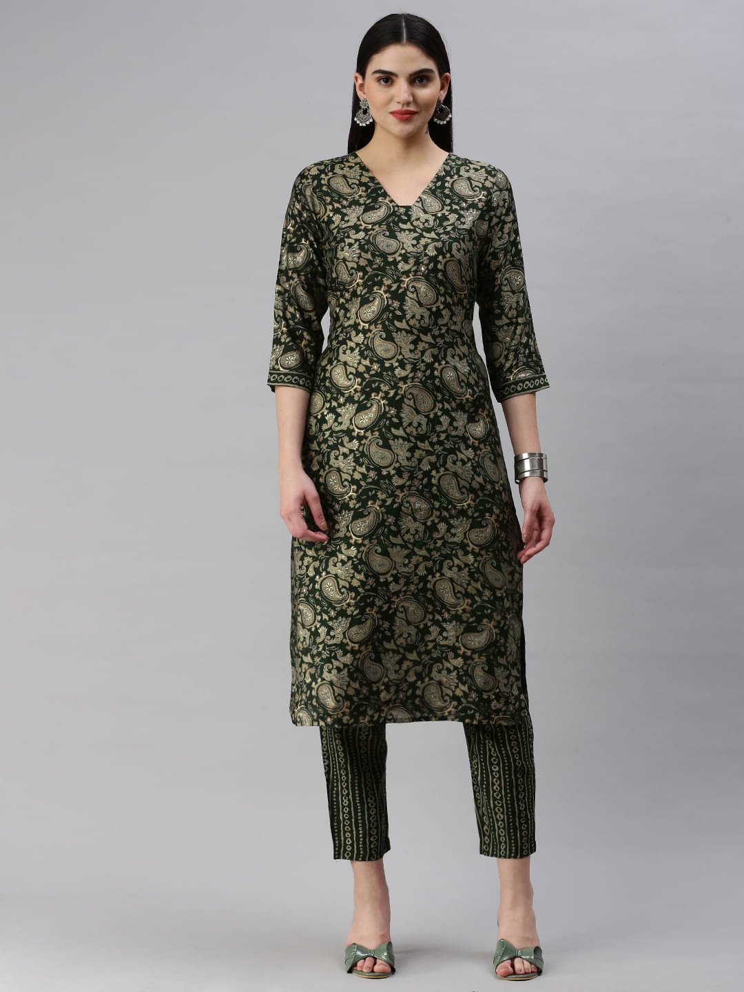 Hritika - Dark Green Straight Chanderi Women's Stitched Salwar Suit ( Pack of 1 ) Hritika - Dark Green Straight Chanderi Women's Stitched Salwar Suit ( Pack of 1 )