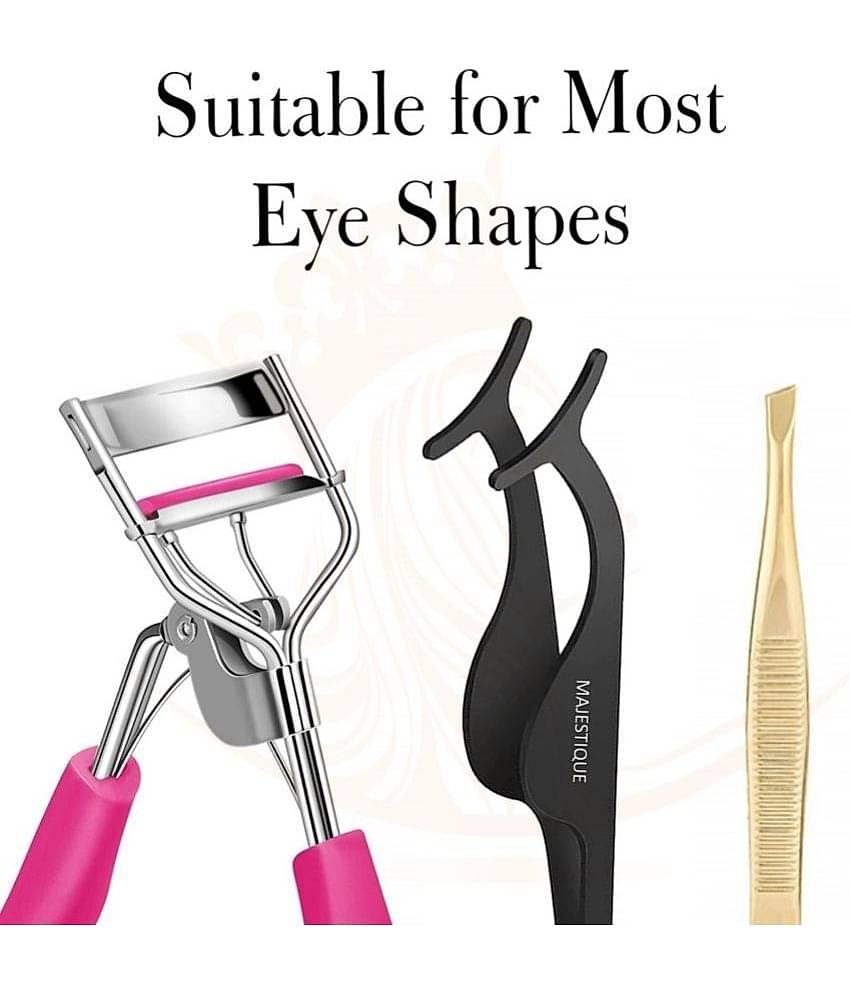 Majestique 3Pcs Eyelash Extension Kit, Eyelash Curler, Tweezer, Eyelashes Extension - Color May Very
