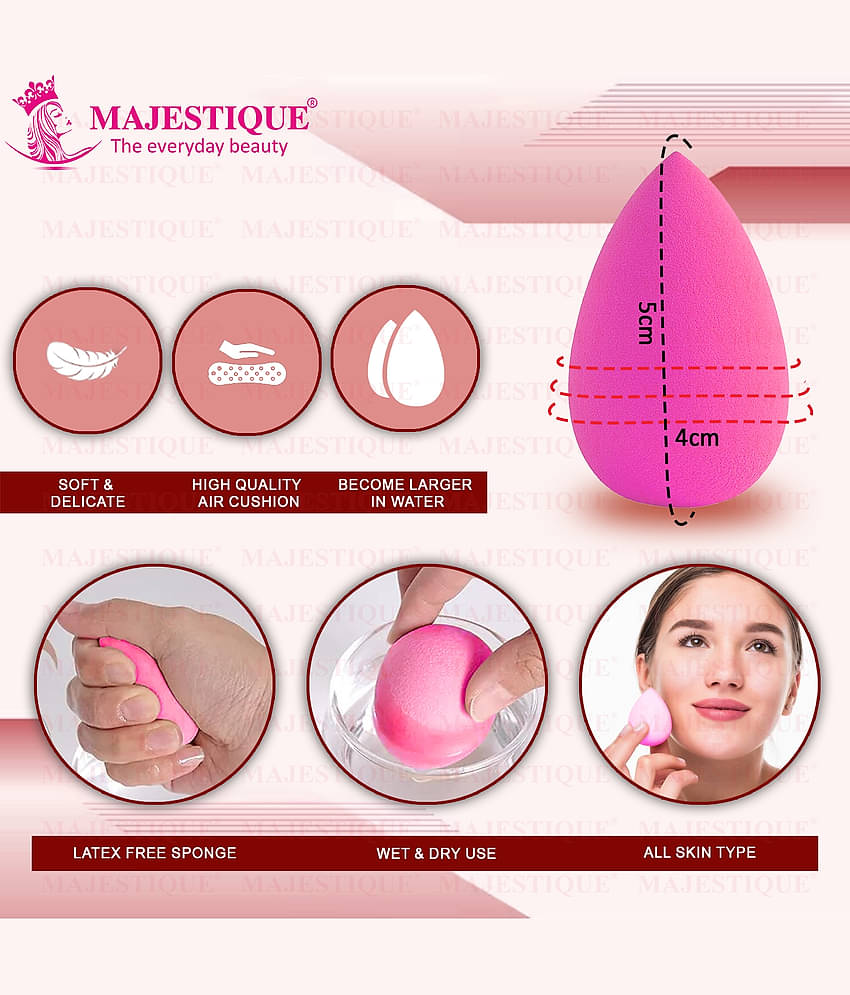 Majestique Beauty Makeup Sponge FC14 Use for Liquid, Cream, and Powder - Pack Of 2 Color May vary