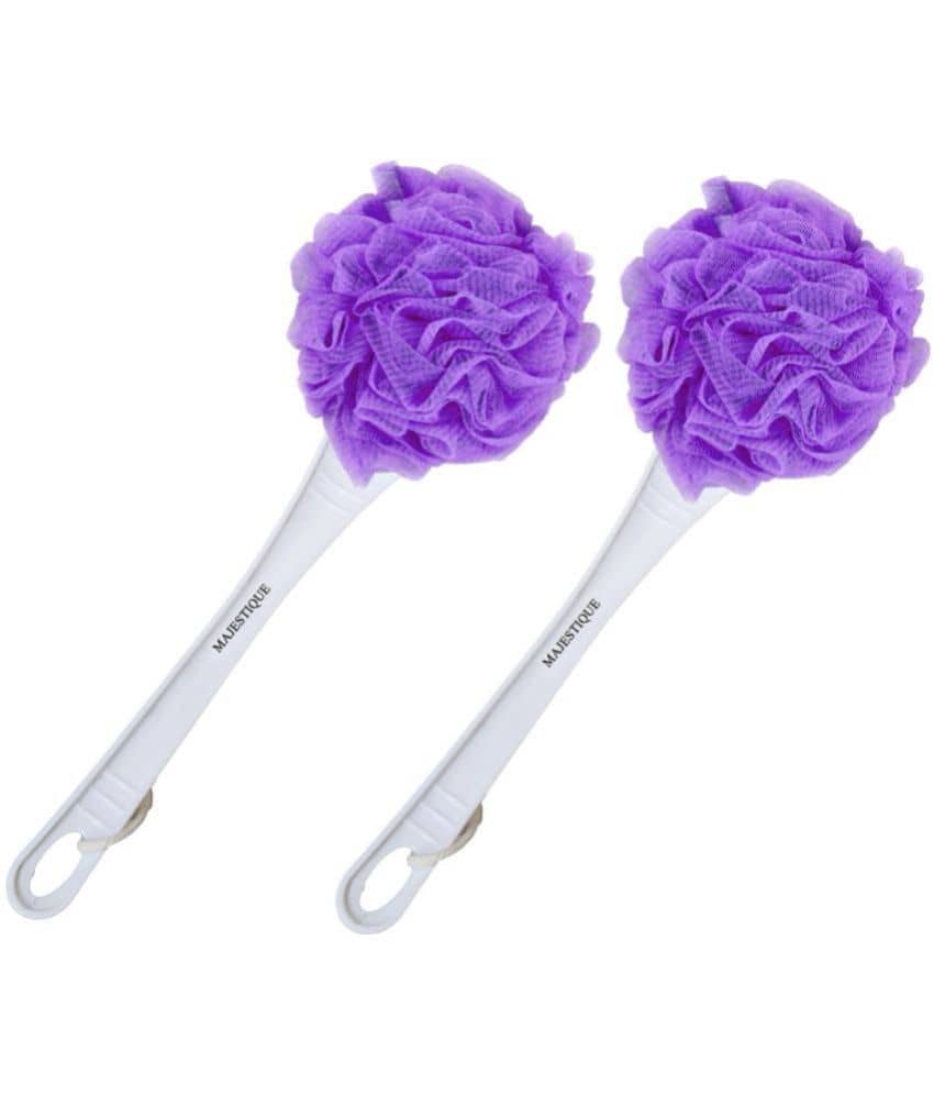 Majestique Long Handle Loofah for Back Scrubber, Easy Reach Body Wash - Pack Of 2 Color May Vary - Body Care - Loofah and Other Tools | Buy online on ZillyBuy