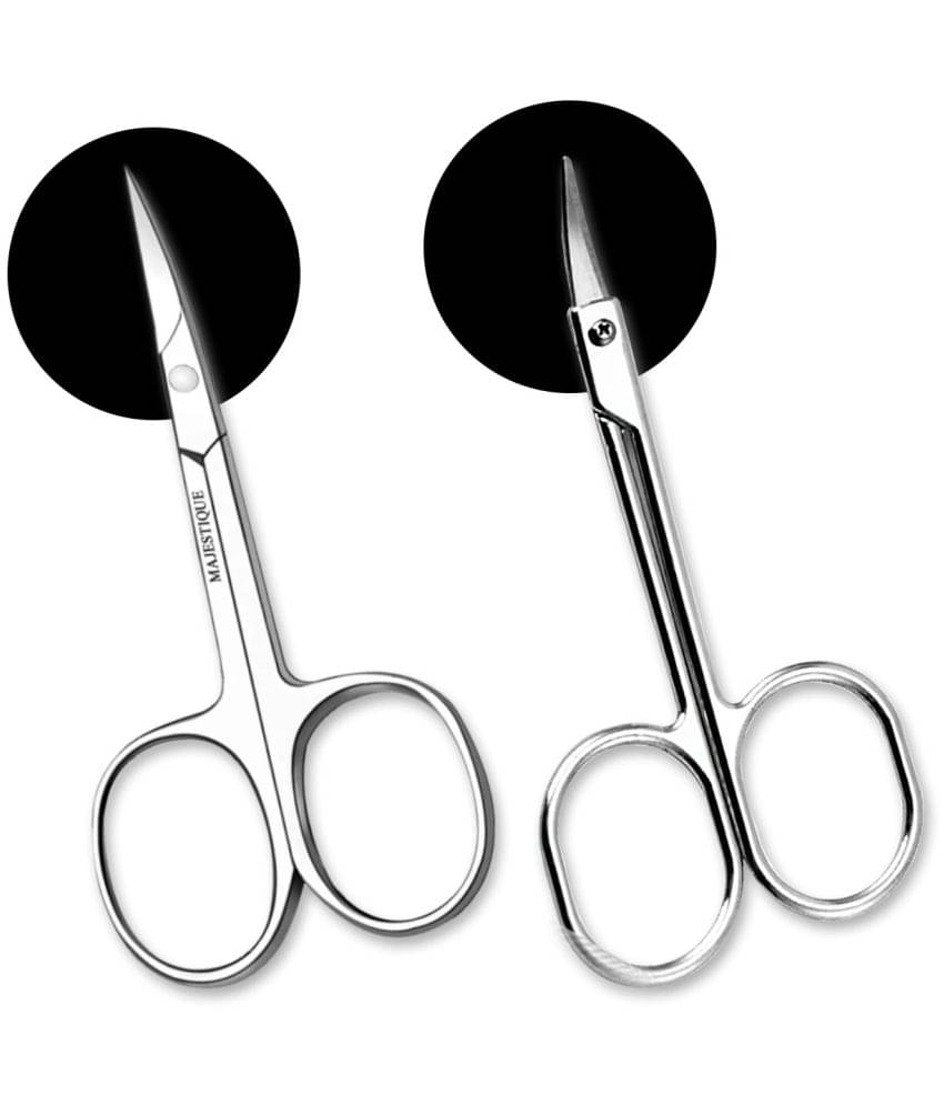 Majestique 2Pcs Cuticle Scissors - Use as Fingernails, Shaving & Eyebrow Scissors, Moustache Beard Majestique 2Pcs Cuticle Scissors - Use as Fingernails, Shaving & Eyebrow Scissors, Moustache Beard