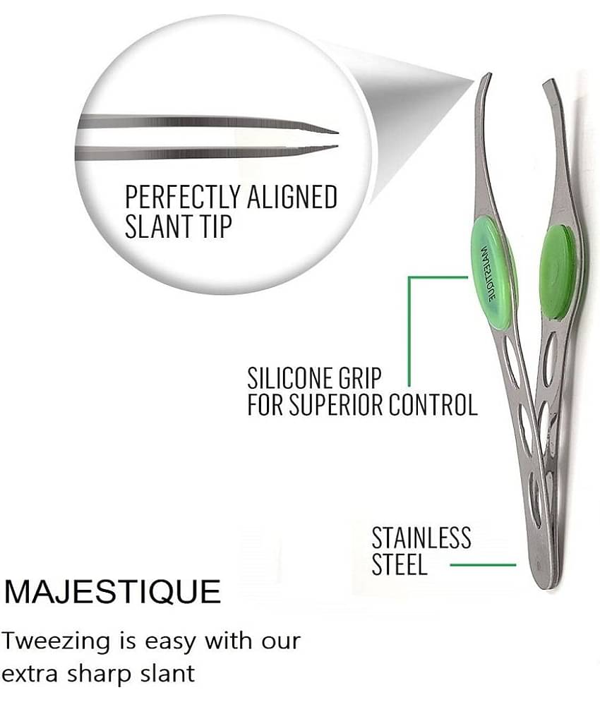 Majestique Eyebrow Pluker with Nail Scissors & Twizzer Tools for Eyebrows Plucker Removal - 3Pcs
