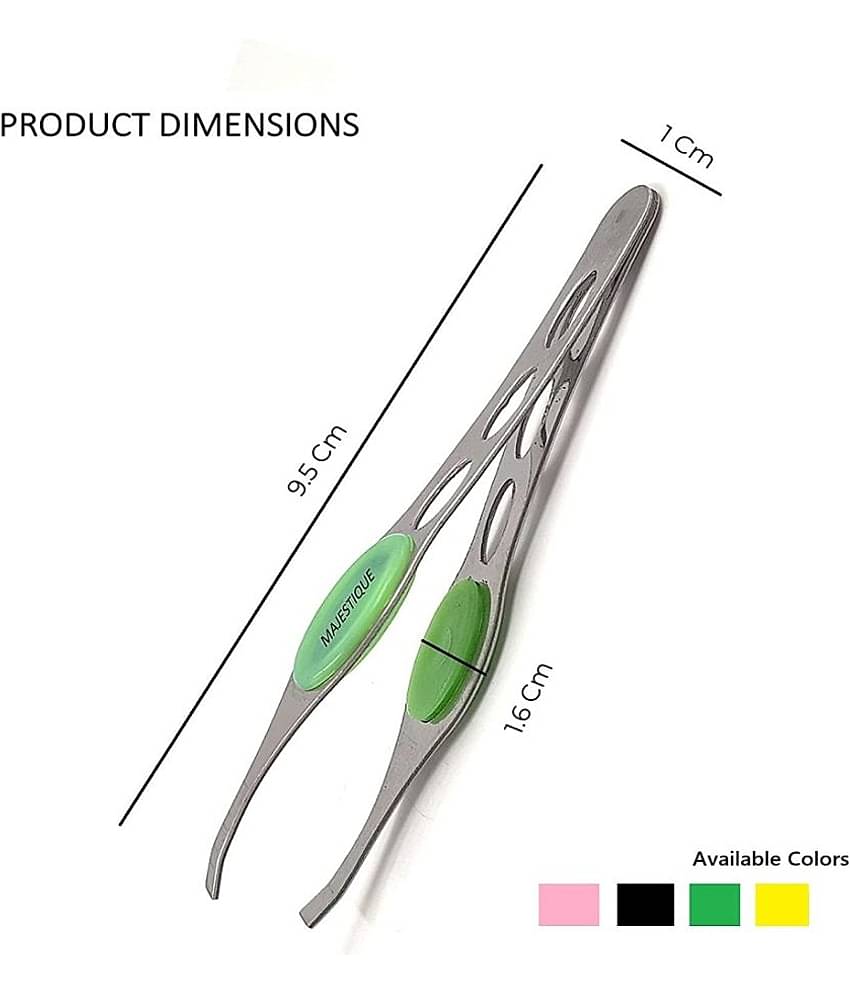 Majestique Eyebrow Pluker with Nail Scissors & Twizzer Tools for Eyebrows Plucker Removal - 3Pcs