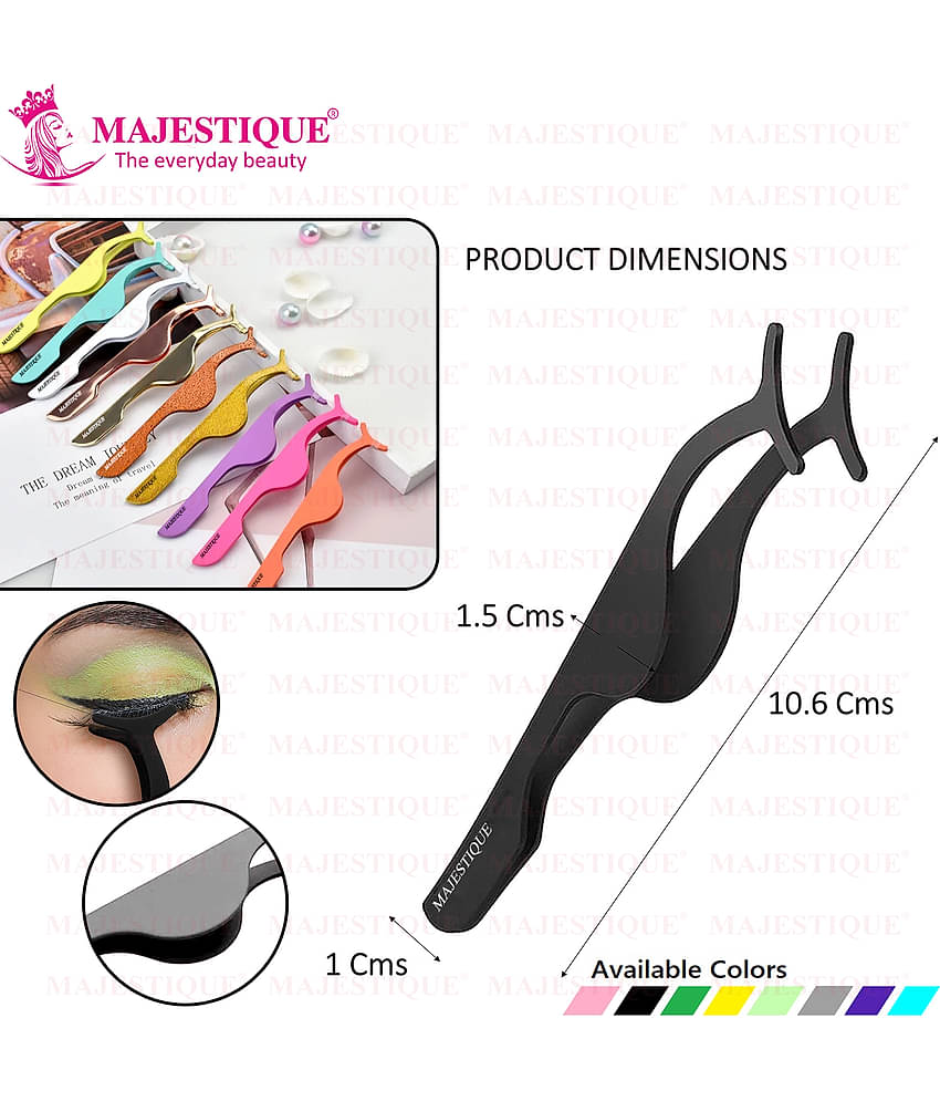 Majestique Eyelash Curlers Extension Applicator Stainless Steel False Remover - 2Pcs Color May Vary