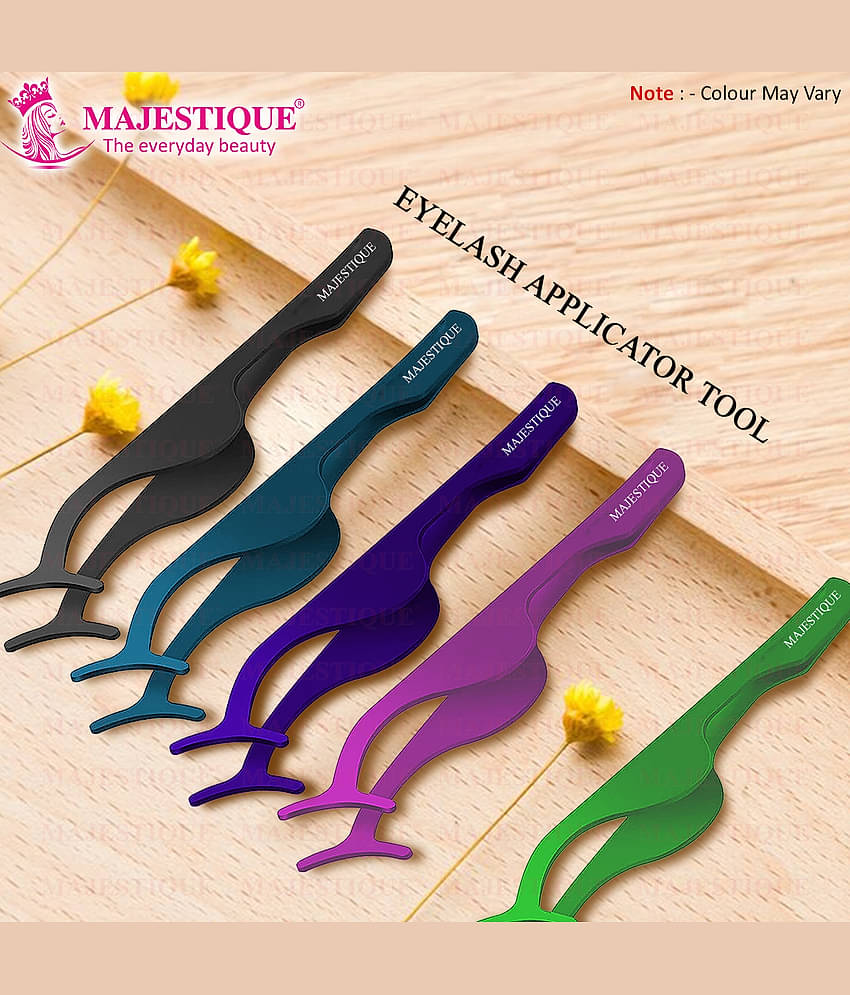 Majestique Eyelash Curlers Extension Applicator Stainless Steel False Remover - 2Pcs Color May Vary