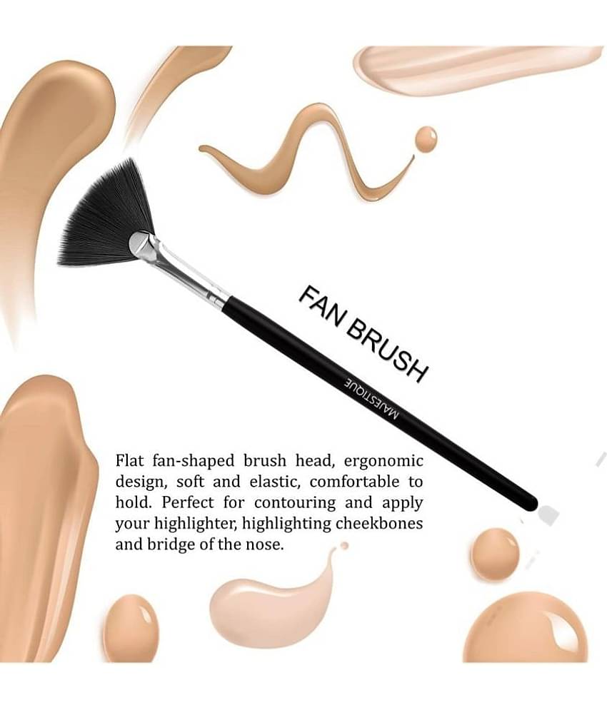 Majestique Makeup Fan Brush, Multi Use for Highlighter Brush for Face, Soft Anti-Shedding Nylon Hair