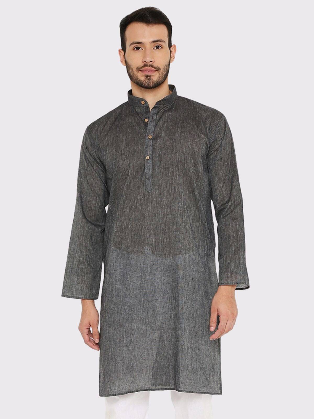 Maharaja - Black Cotton Men's Regular Kurta ( Pack of 1 )     			Maharaja - Black Cotton Men's Regular Kurta ( Pack of 1 )